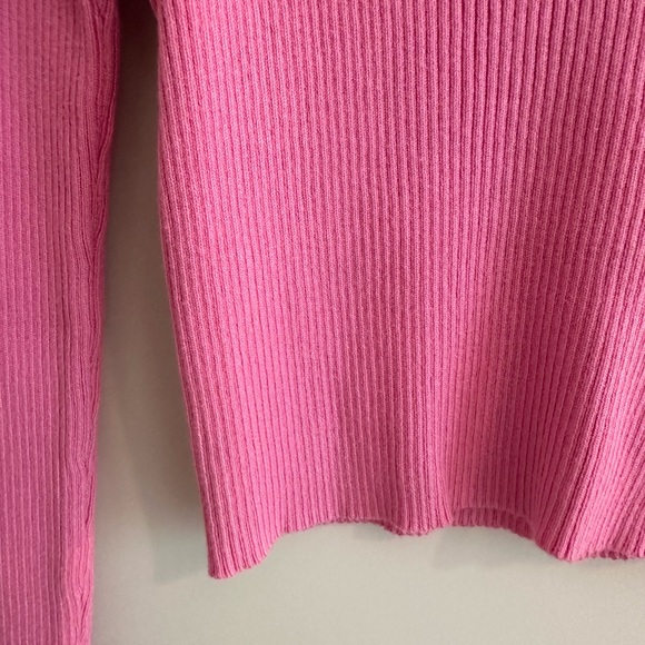 Lover’s and Friends womens cropped collared pink sweater women’s Medium - Picture 4 of 6